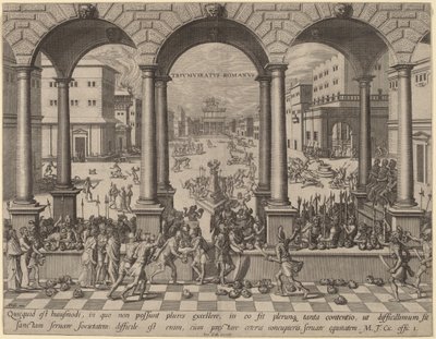 Das Massaker unter dem römischen Triumvirat von after Hans Vredeman de Vries