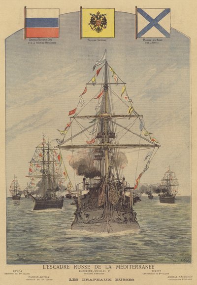 Das russische Marinegeschwader im Mittelmeer von after Henri Meyer
