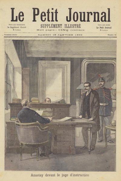 Der Mörder Louis Anastay vor dem Richter von after Henri Meyer