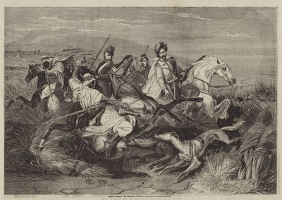 Wildschweinjagd in Afrika von after Horace Vernet