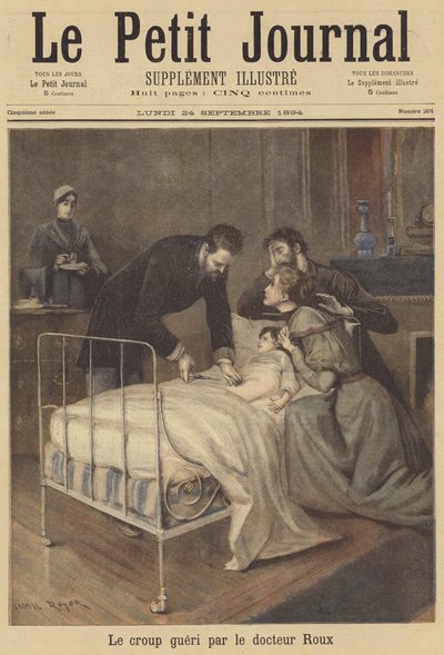 Doktor Émile Roux heilt ein Kind von einer Krupp-Erkrankung von after Lionel Royer