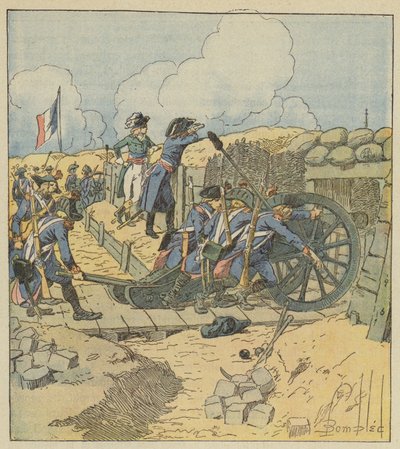 Der Artilleriekommandant war überall von after Louis Charles Bombled