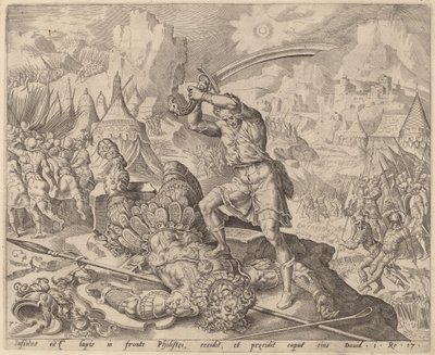 David schlägt Goliaths Kopf ab von after Maerten van Heemskerck
