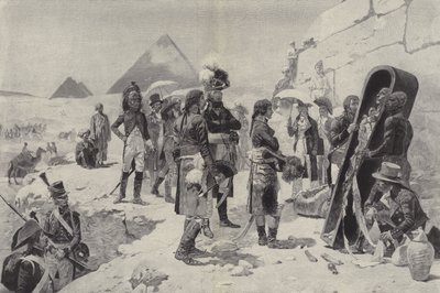Napoleon vor den Pyramiden, die Mumie eines Pharaos betrachtend von after Maurice Henri Orange