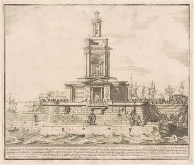 Die Prima Macchina für die Chinea von 1750: Der neue Pier von Neapel von after Michelangelo Specchi Jérôme Charles Bellicard