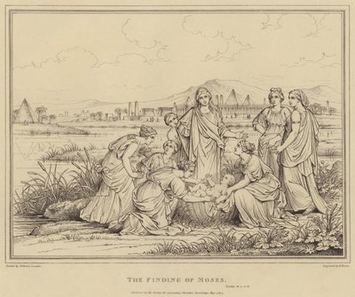 Das Auffinden des Mose, Exodus von after Nicolas Poussin