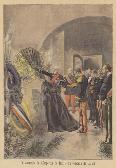 Kranz von Zar Nikolaus II. von Russland auf dem Grab von Präsident Carnot von Frankreich von after Oswaldo Tofani