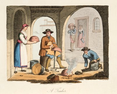 Ein reisender Kesselflicker, aus Italian Scenery, veröffentlicht 1806 von after P. van Lerberghi