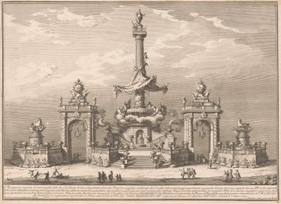 Die zweite Maschine für die Chinea von 1752: Das Bankett der Götter in der Villa Carl