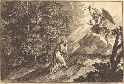 Christus betet am Ölberg von after Sébastien Le Clerc I