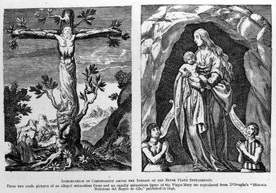 Einführung des Christentums unter den Indianern der Rio de la Plata-Siedlungen, reproduziert aus d