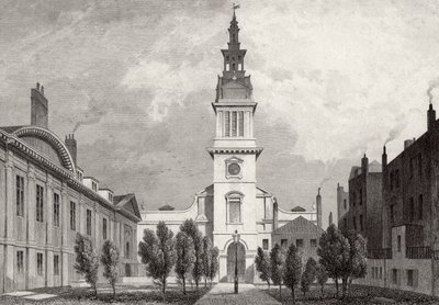 Christ Church und ein Teil des Christs Hospital, 1831 von Thomas Hosmer after Shepherd