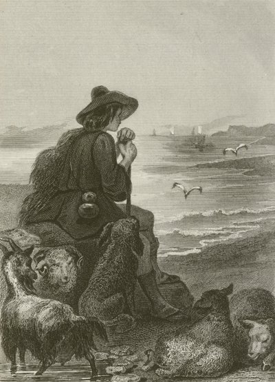 Der Hirte und das Meer von after Tony Johannot