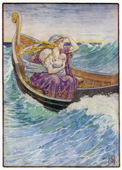 Zwei Tage und zwei Nächte wurde das Boot hin und her geworfen von after Walter Crane