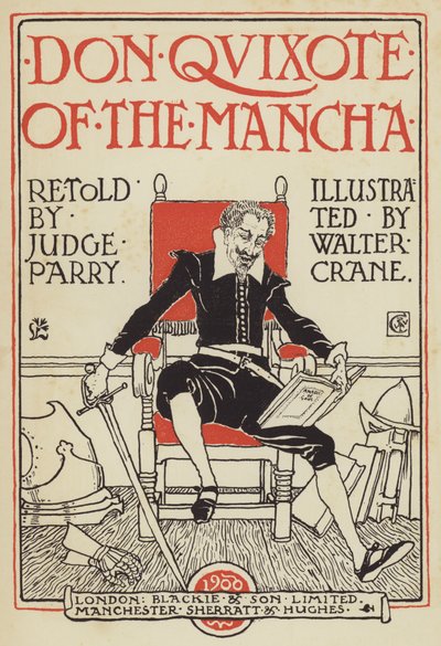 Titelbild-Illustration für Don Quixote von der Mancha von after Walter Crane