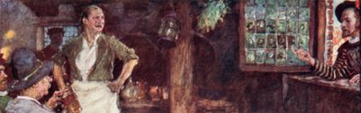 Shakespeare besucht die Mermaid Tavern, um zu sehen, ob Ben Jonson dort ist von after William Hatherell