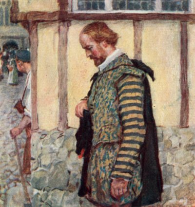 Shakespeare nimmt seinen Hut ab, als er das Läuten einer Totenglocke hört von after William Hatherell
