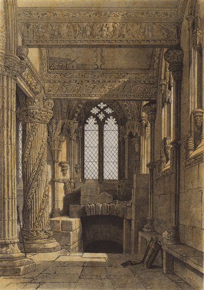 Der Lehrlingspfeiler, Roslin Chapel von after William Leighton Leitch