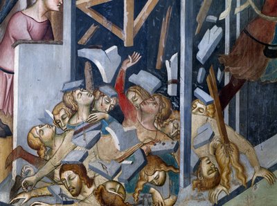 Fall des Hauses Hiob, Szene aus den Geschichten des Alten Testaments von also Manfredi de Battilori Bartolo di Fredi