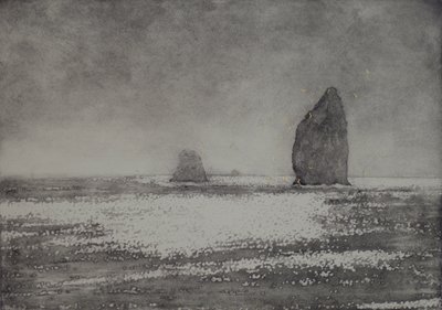 Trinität, 2017, Aquatinta und Handkolorierung auf Papier von angus hampel