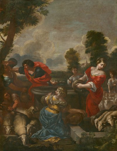 Moses und die Töchter Jethros von anonymous 