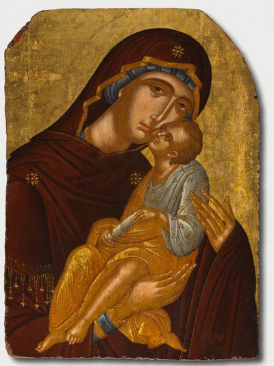 Ikone der Muttergottes und des Jesuskindes (Virgin Eleousa) von attributed to Angelos Akotantos (Greek, d. 1450)