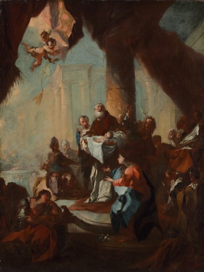 Studie für "Die Darstellung Christi im Tempel" (für St. Ulrich, Wien) von attributed to Franz Anton Maulbertsch