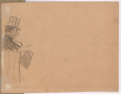 Rechtes Profil eines Mannes mit hohem Hut (verso) von attributed to Jean Louis Forain