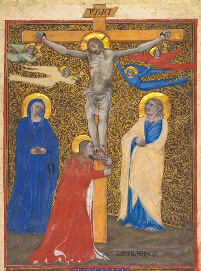 Einzelblatt aus einem Messbuch: Die Kreuzigung von attributed to Nicolò da Bologna