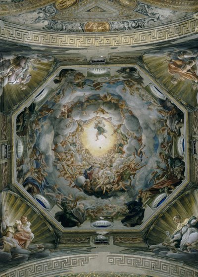 Mariä Himmelfahrt, von der Decke der Kuppel, 1526-30 von Antonio da Correggio