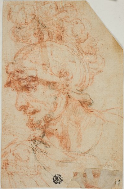 Büste eines helmtragenden Kriegers im Profil von called Cavaliere d