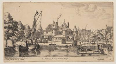 S. Anthonis Markt mit der Waage, aus Ansichten von Amsterdam von called Zeeman Reinier Nooms