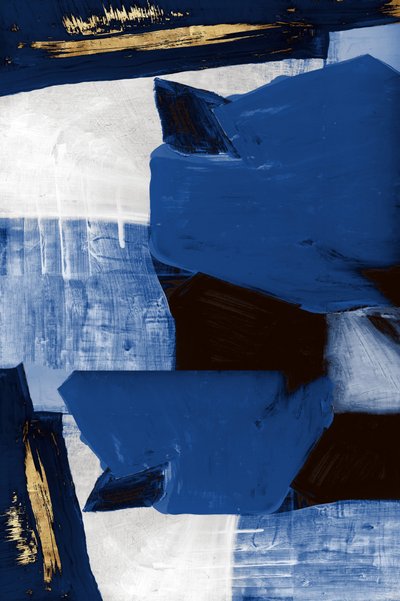 Dynamische Blau-Gold-Abstraktion von cartissi