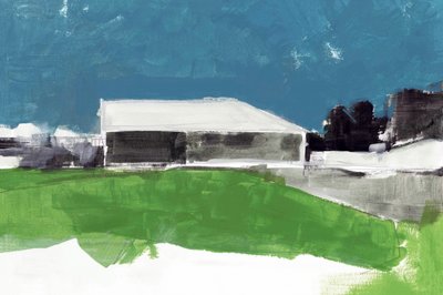 Grünes Feld Scheune von cartissi