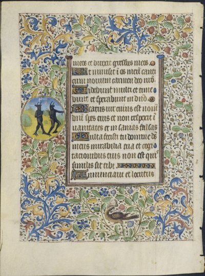 Blatt aus einem Stundenbuch: Zwei Teufel (verso) von circle of Coëtivy Master