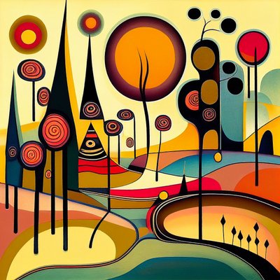 Abstrakte minimalistische biomorphe Landschaft von F. Abderrahim