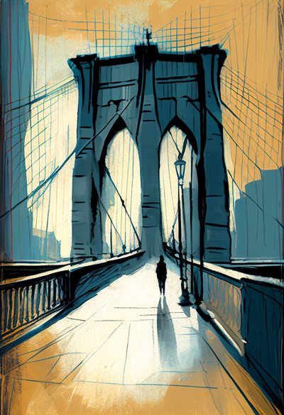 Abstrakte Skizze der Brooklyn Bridge von F. Abderrahim