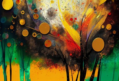 Herbstliche Flüstern: Eine digitale Leinwand der abstrakten Natur von F. Abderrahim