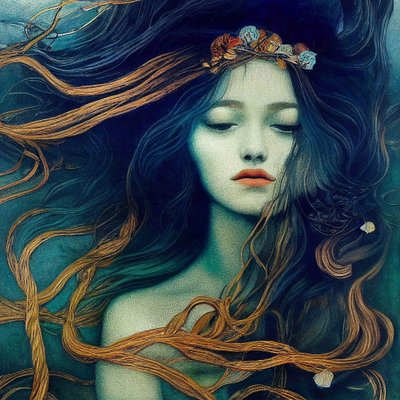 Schönes Mädchen mit Haaren, die im Wind tanzen von F. Abderrahim