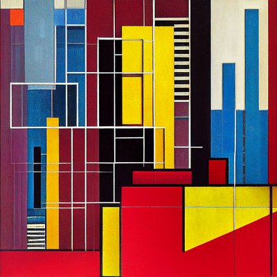 Boston Stadtansicht, Abstrakte bunte Leinwand von F. Abderrahim
