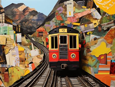 Standseilbahn-Station Collage von F. Abderrahim