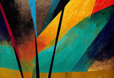 Lebendiger Herbst: Abstrakte Druckkunst, Wandkunst von F. Abderrahim
