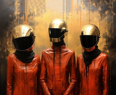 Abstrakte Impasto-Zeichnung, Kraftwerk-Band, Wandkunst | Leinwanddruck auf Anfrage von F. Abderrahim