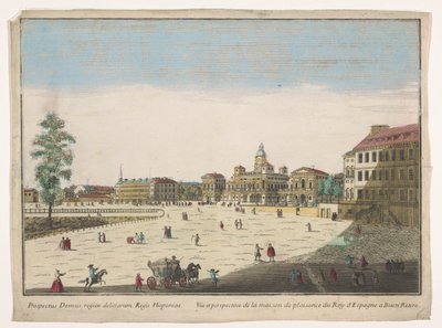 Ansicht des Palacio del Buen Retiro in Madrid (Titel auf dem Objekt) von familie Remondini (attributed to)