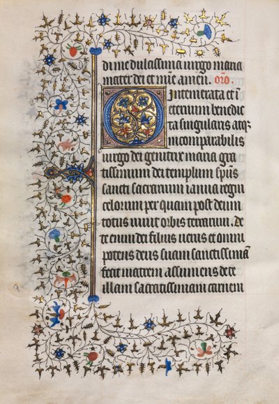 Stundenbuch (Gebrauch von Paris): Verzierte Initiale von follower of Boucicaut Master