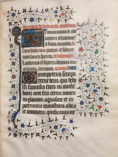 Stundenbuch (Gebrauch von Paris): Verzierte Initiale von follower of Boucicaut Master