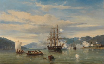 HMS dampfbetriebenes Schlachtschiff Medusa öffnet die Shimonoseki-Straße von jonkheer Jacob Eduard van Heemskerck