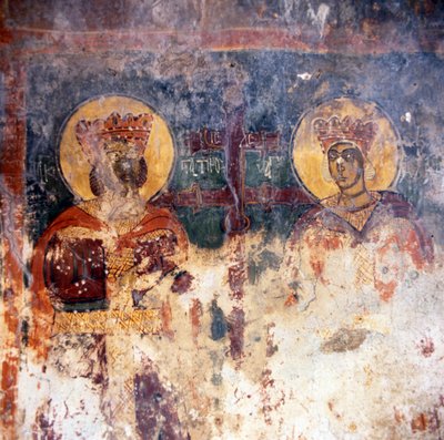 Fresken in der byzantinischen Kirche von Agios Georgios von Theodore Charles Ange Coquelin
