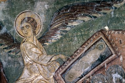 Fresken mit Engel in der Kirche von Metamorphosis tou Sotiros, Kefali, Kreta, Griechenland (Foto) von Theodore Charles Ange Coquelin
