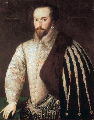 Porträt von Sir Walter Raleigh (1554 - 1618). Gemälde zugeschrieben Federico Zuccaro (oder Zuccari) (1549 - 1609). 1588. London, National Portrait Gallery von or Zuccaro Federico Zuccari